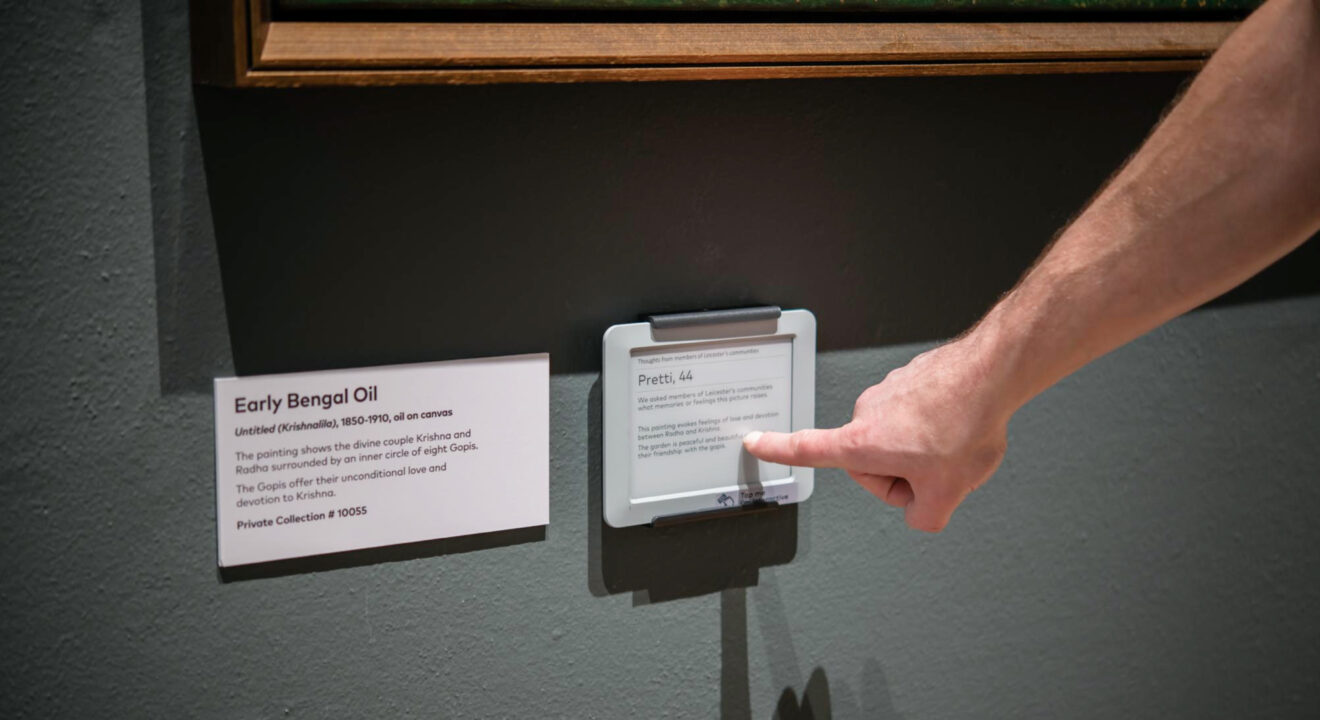 E-paper digital label for Leicester Museum